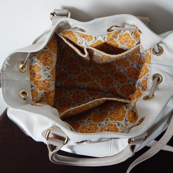 NWT EMMA FOX JUNO Leather Satchel Shoulder Handbag White NEW - Picture 16 of 16